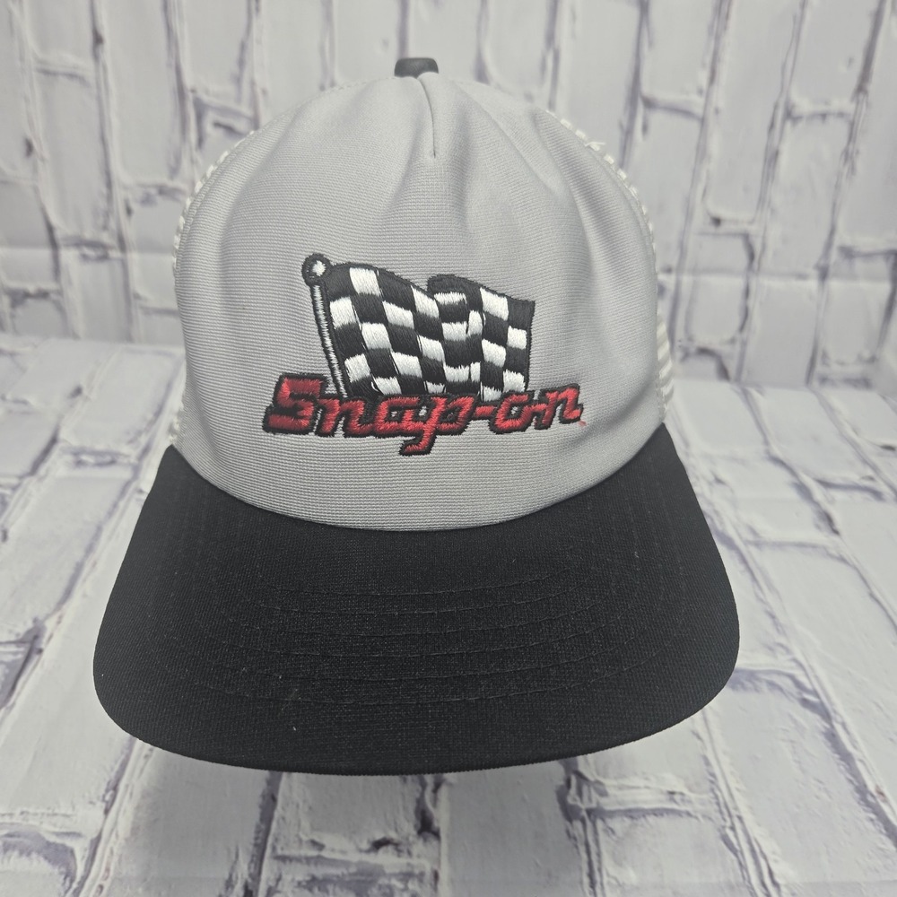 Vtg Snap-On Tools Hat Made USA New Era Dupont Visor Pro Design Gray Mesh Trucker